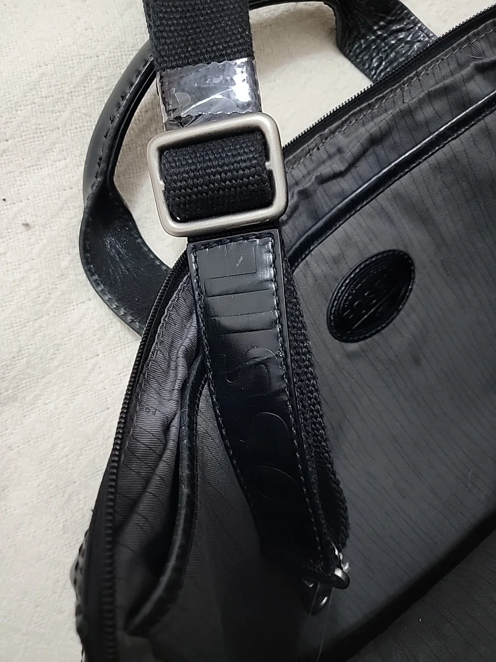 Fossil Black Leather Briefcase with Top Handles
